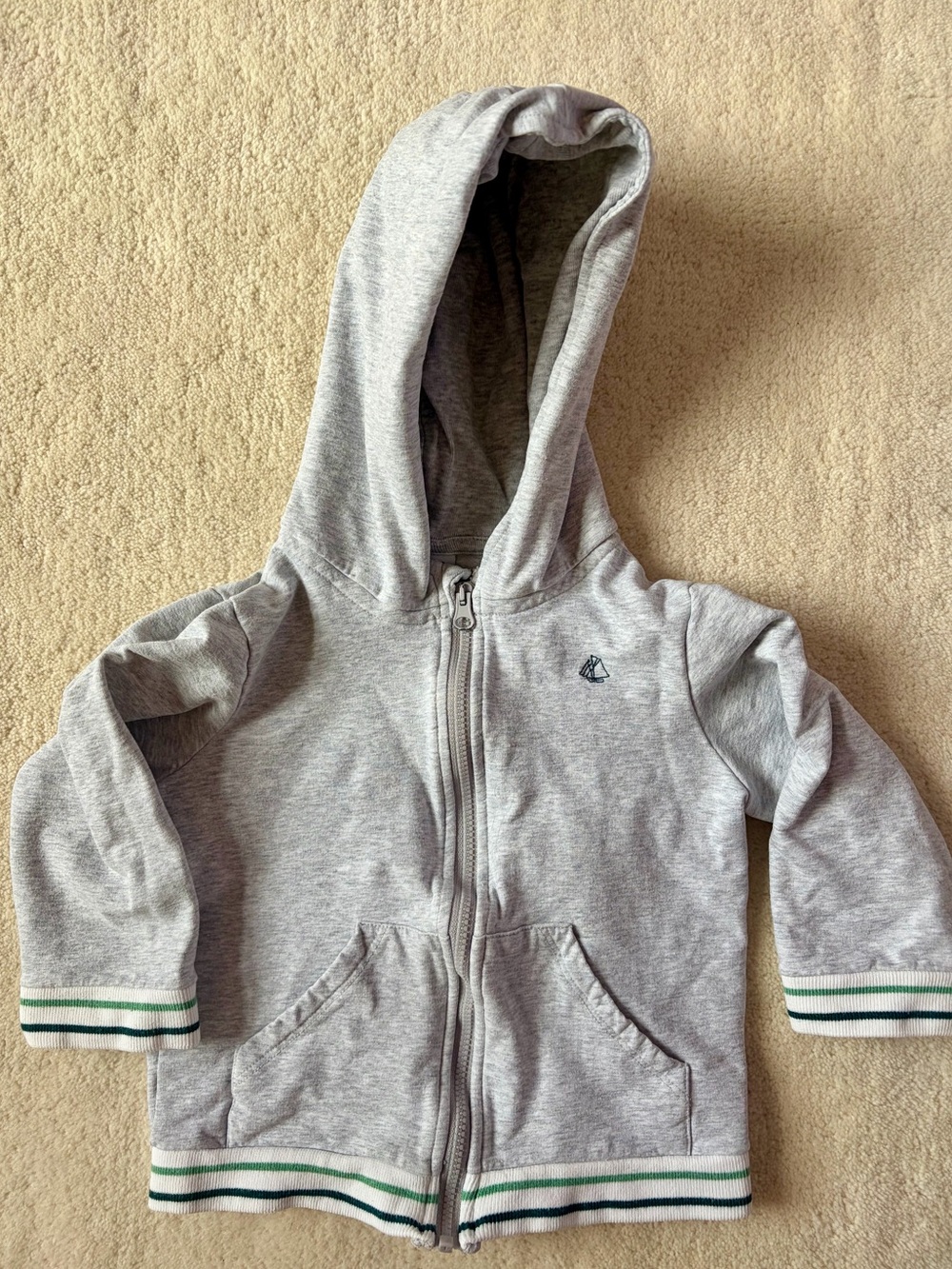 Petit Bateau Gray Hoodie - Size 2-3T